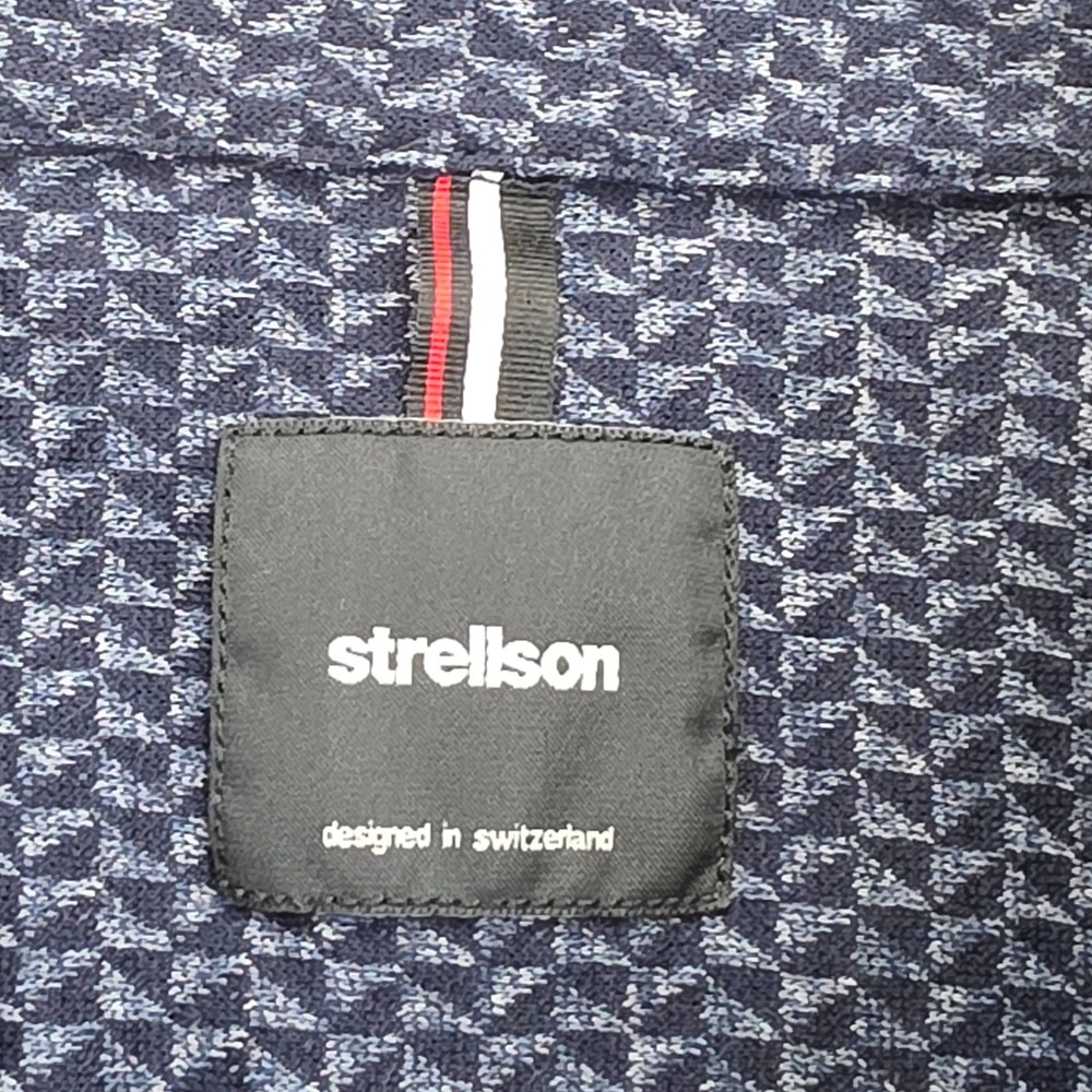 Strellson Button Up Shirt Men's Medium Geometric Long Sleeve Cotton